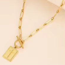 Stainless Steel Square Cross Pendant Necklace
