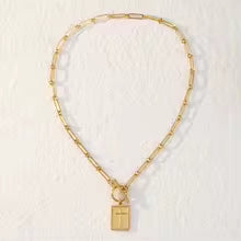Stainless Steel Square Cross Pendant Necklace